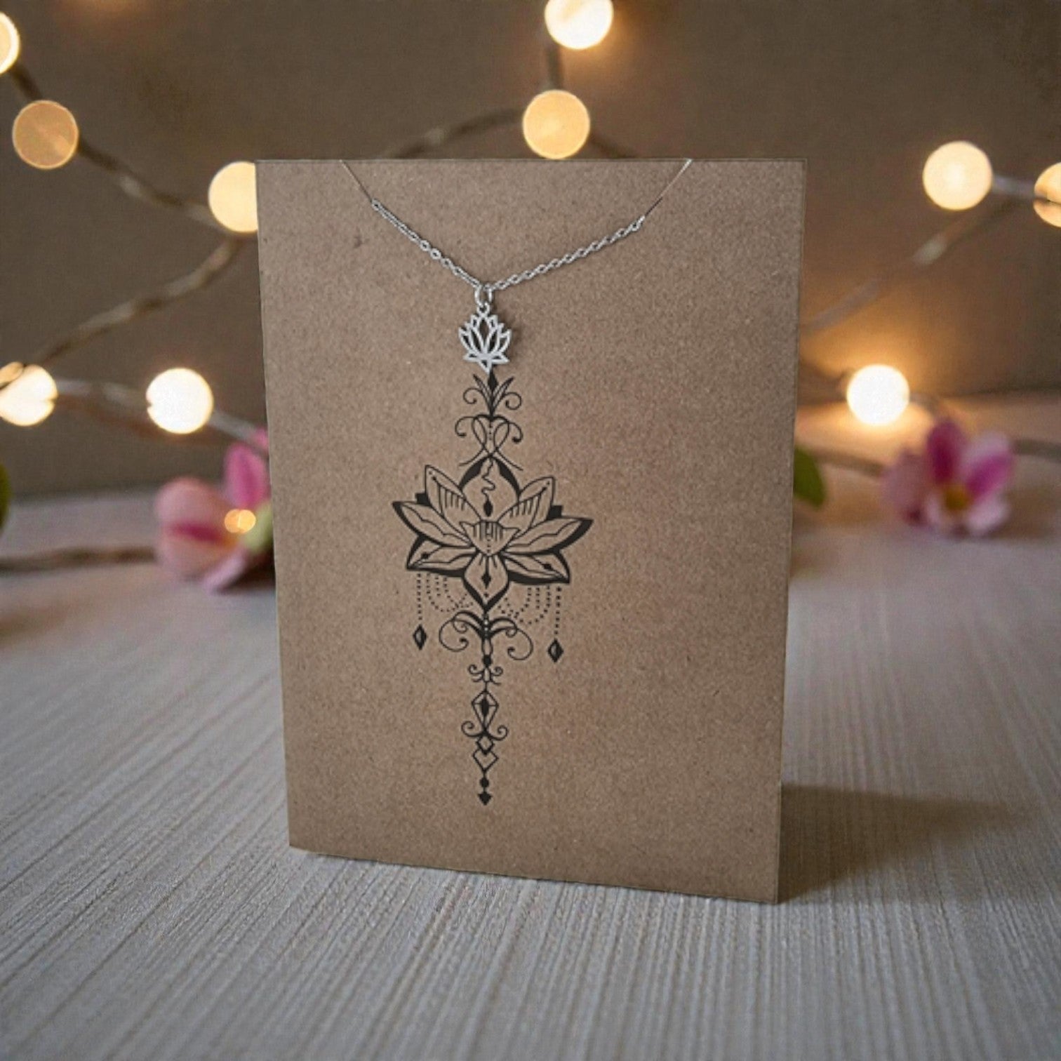 Lotus Pendant & Chain - Card 467