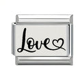 9mm Laser Italian Charm - Love Heart