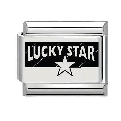 9mm Laser Italian Charm - Lucky Star