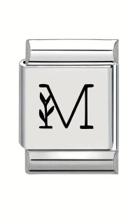 13mm Laser Italian Charm - Letter M