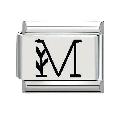 9mm Laser Italian Charm - Letter M