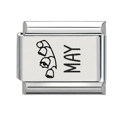9mm Laser Italian Charm - May Flower