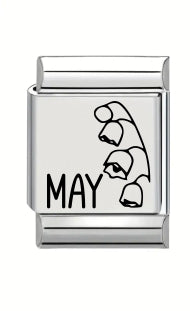 13mm Laser Italian Charm - May Flower