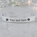 Medical Alert Custom Engraved 10mm Stainless Steel Bangle
