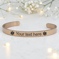 Medical Alert Custom Engraved 5mm Stainless Steel Rose Gold Bangle