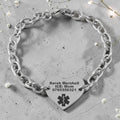 Medical Alert Personalized Heart Charm Bracelet