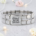 Megalink Engraved Teacher Italian Charm Bracelet 2