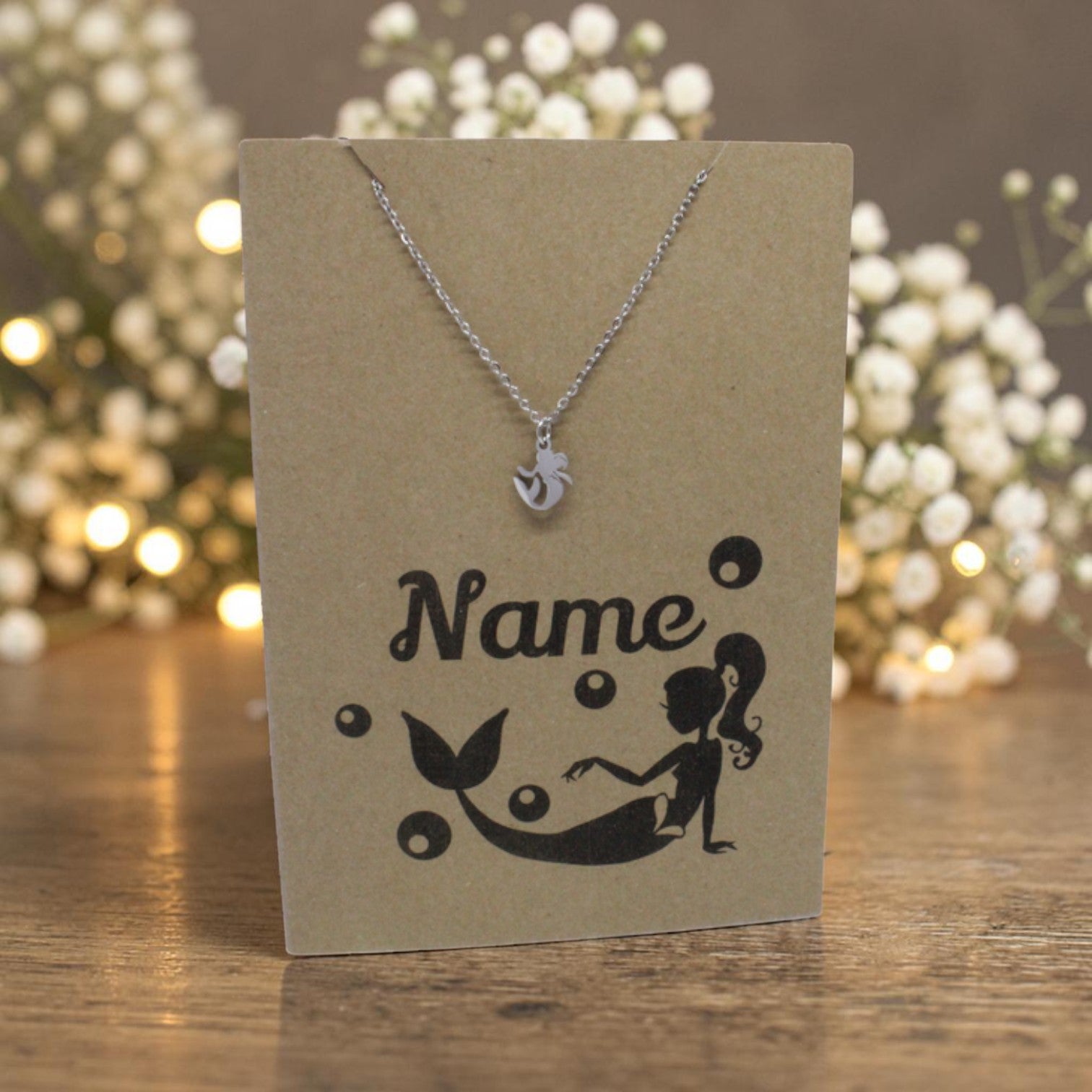 Mermaid Pendant & Chain - Card 159 (Click to personalize card)