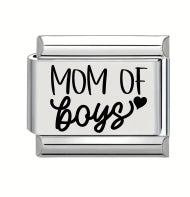 9mm Laser Italian Charm - Mom of Boys