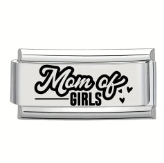 9mm Laser Italian Charm Superlink - Mom of Girls