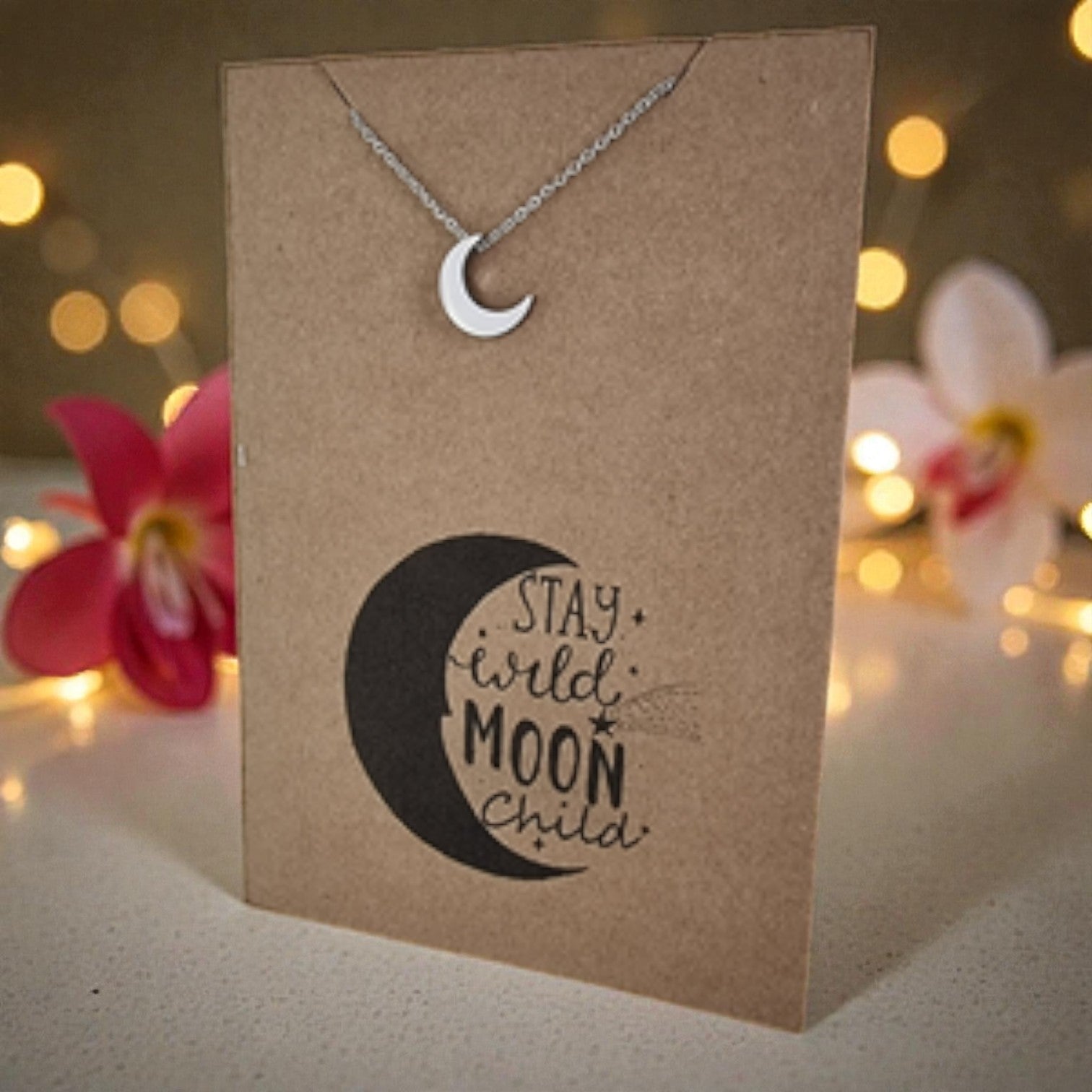 Moon Pendant & Chain - Card 382
