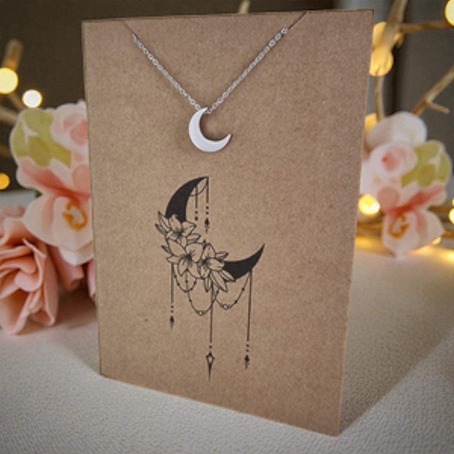 Moon Pendant & Chain - Card 383