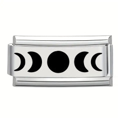 9mm Laser Italian Charm - Moon Phases Superlink