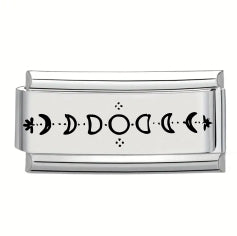 9mm Laser Italian Charm - Moon Phases Outline Superlink