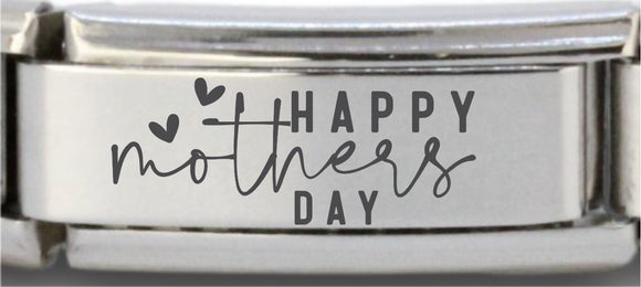 9mm Laser Italian Charm Superlink - Mother's Day