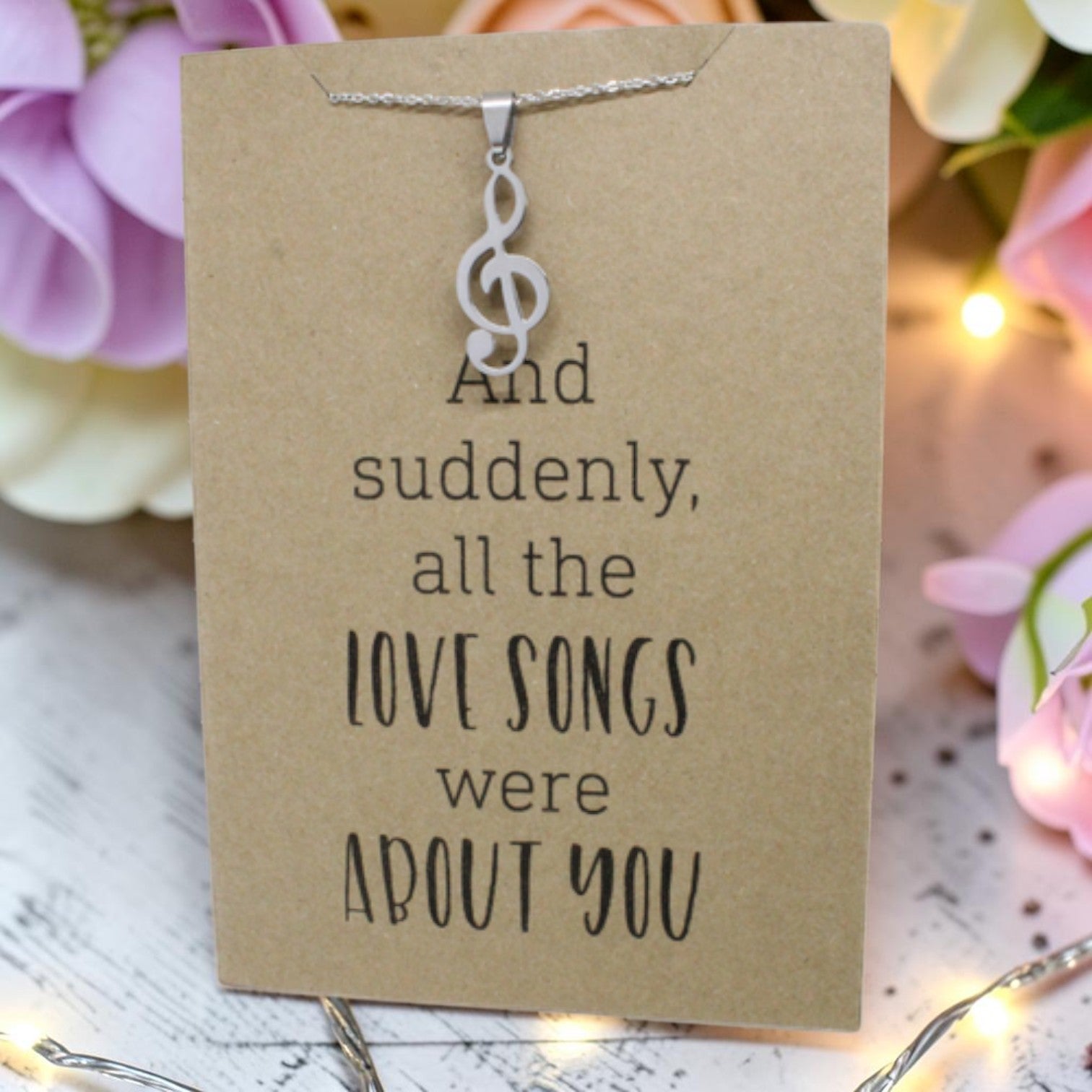 Music Note Pendant & Chain - Card 202