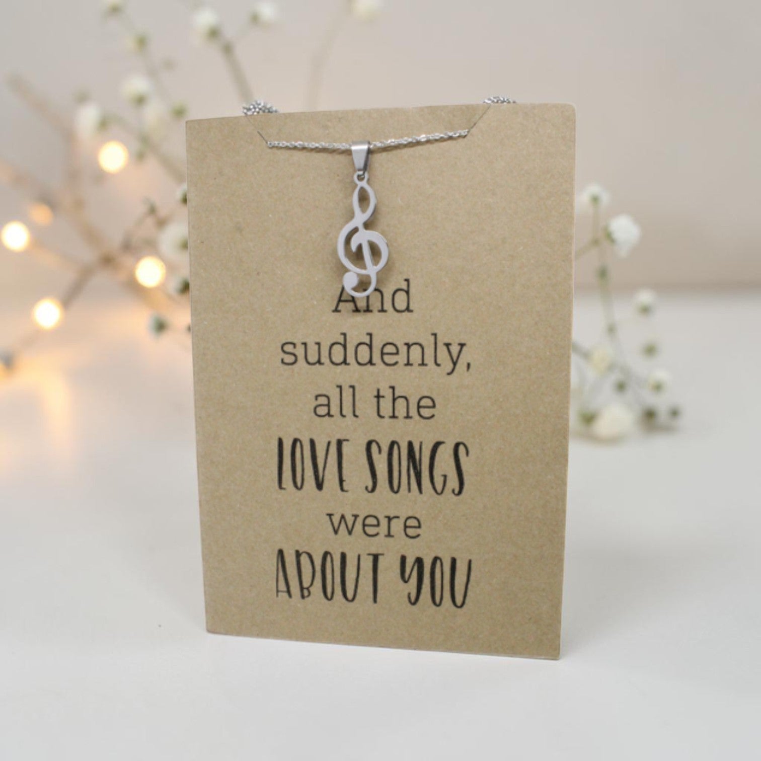 Music Note Pendant & Chain - Card 202