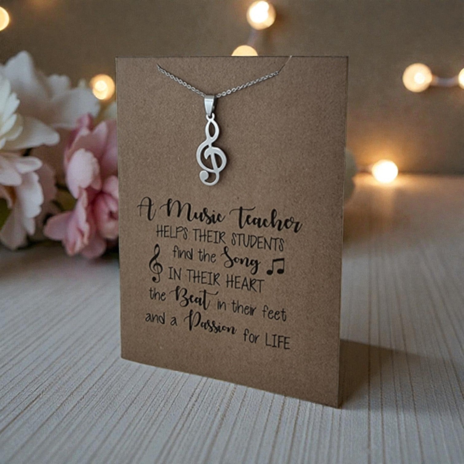 Music Note Pendant & Chain - Card 460