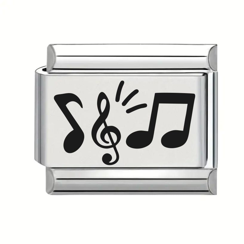 9mm Laser Engraved Charm - Music