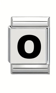 13mm Laser Italian Charm - Plain Letter O