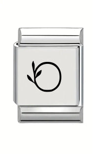 13mm Laser Italian Charm - Letter O