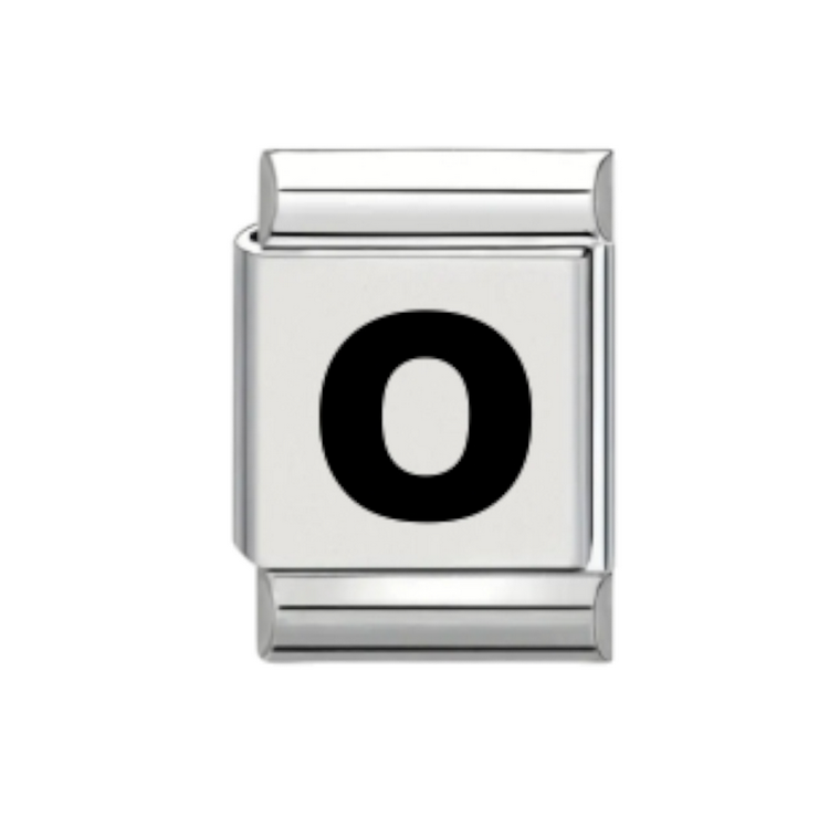 13mm Laser Italian Charm - Plain Letter O