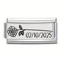 9mm Laser Italian Charm Superlink - October Flower Date
