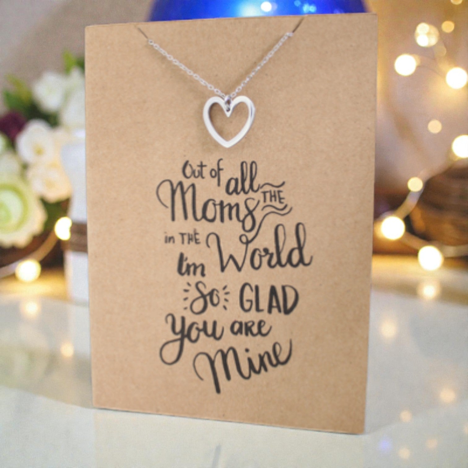 Open Heart Pendant & Chain - Card 334