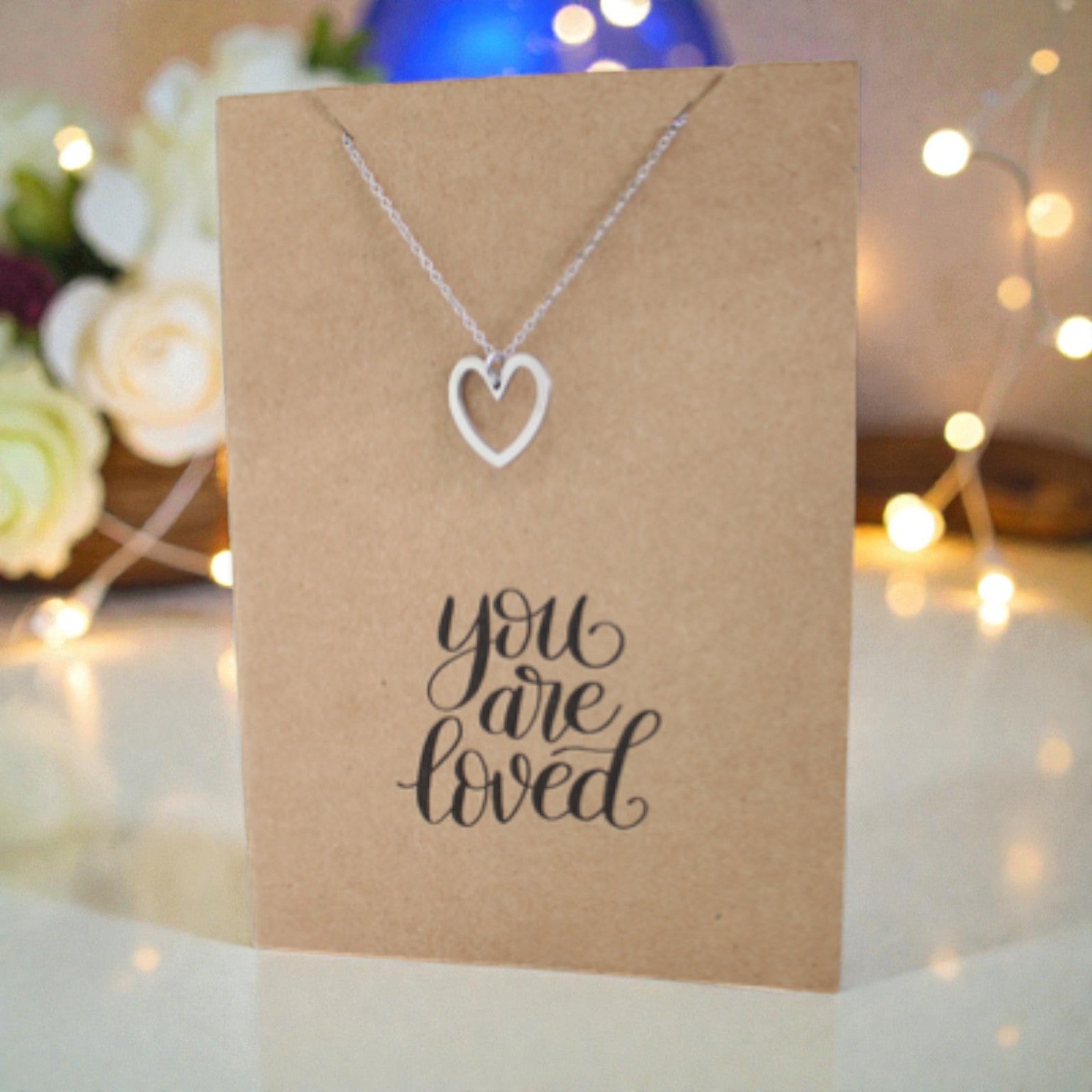 Open Heart Pendant & Chain - Card 340