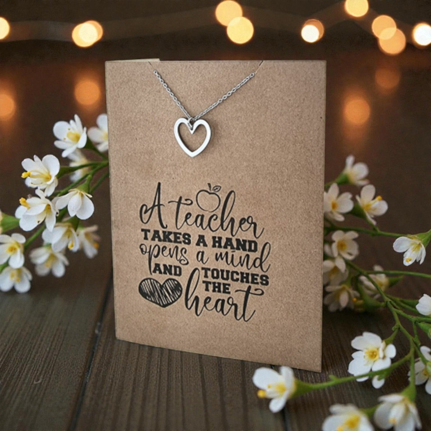 Open Heart Pendant & Chain - Card 449