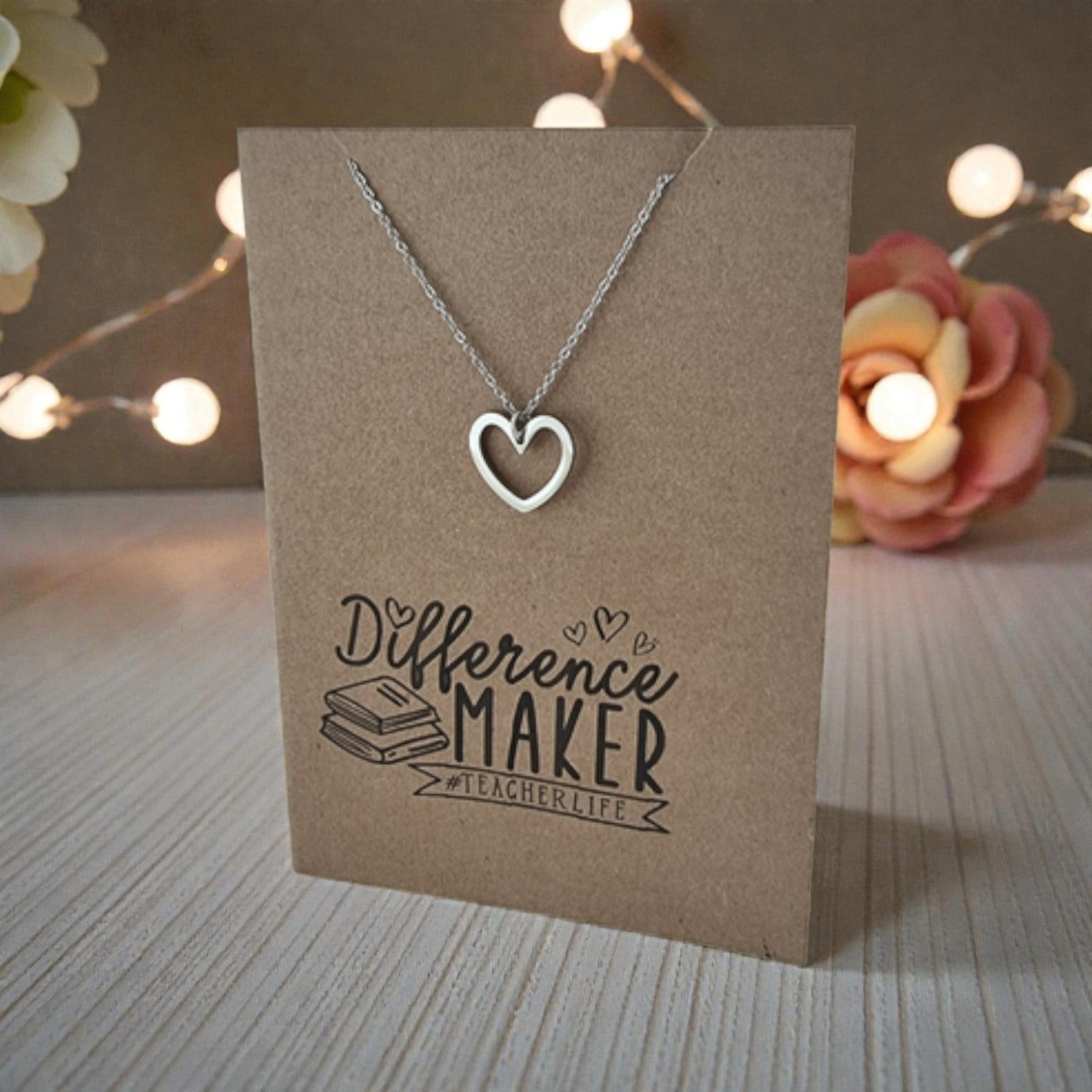 Open Heart Pendant & Chain - Card 468
