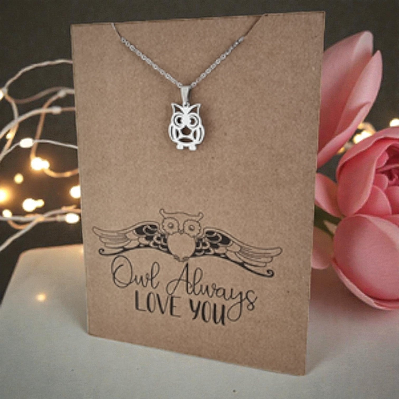 Owl Pendant & Chain - Card 429