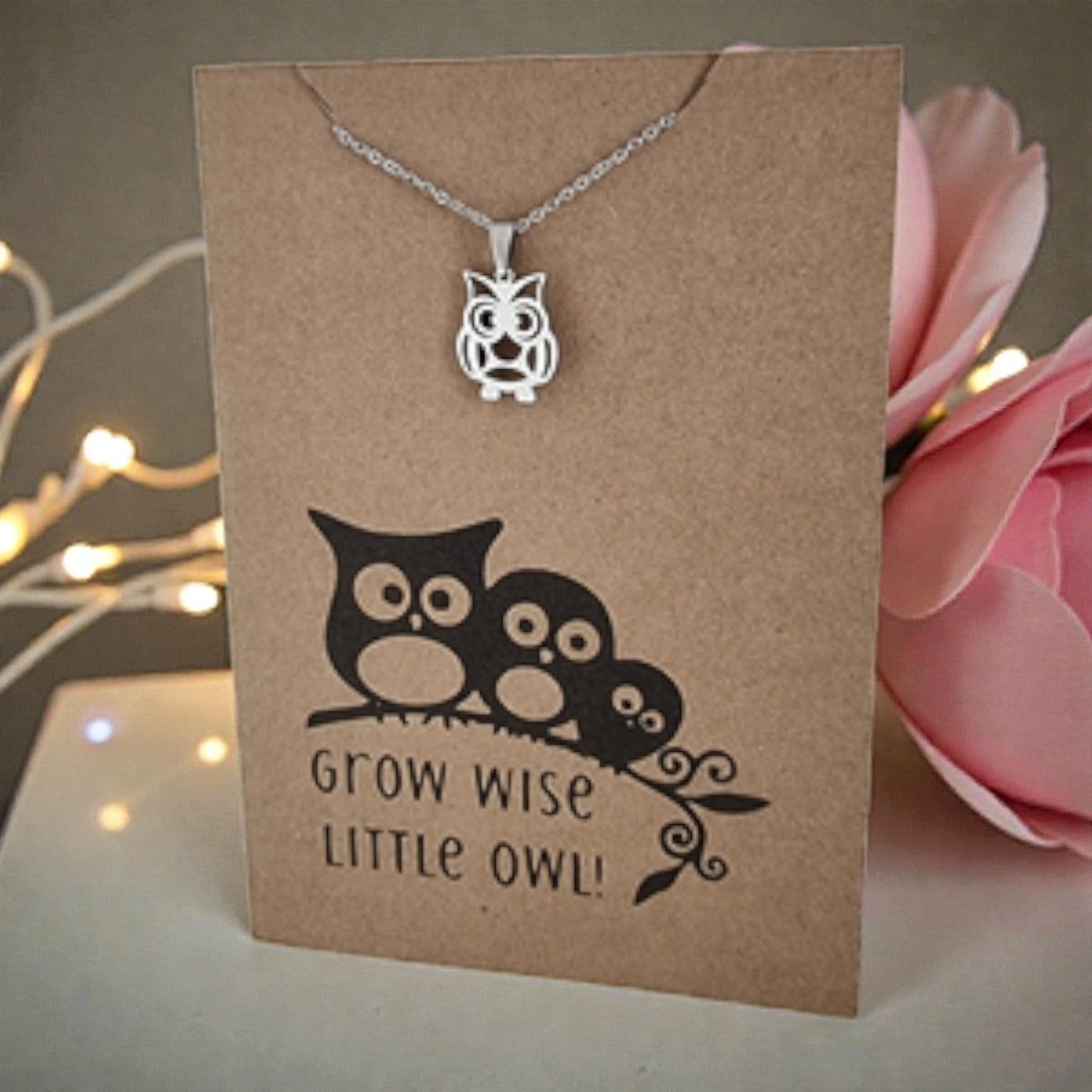 Owl Pendant & Chain - Card 432
