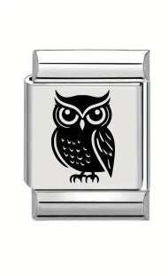 13mm Laser Engraved Charm - Owl