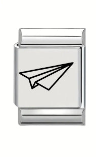 13mm Laser Engraved Charm - Paper Plane