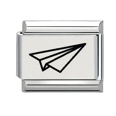 9mm Laser Italian Charm - Paper Plane