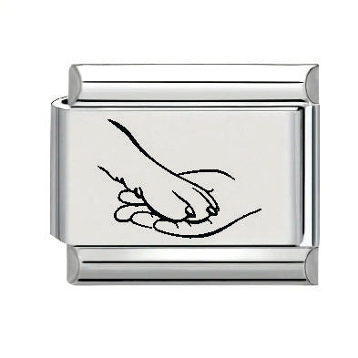 9mm Laser Italian Charm - Paw Hand