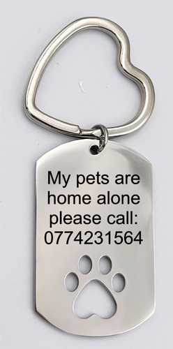 Paw Cutout Engraved Keyring