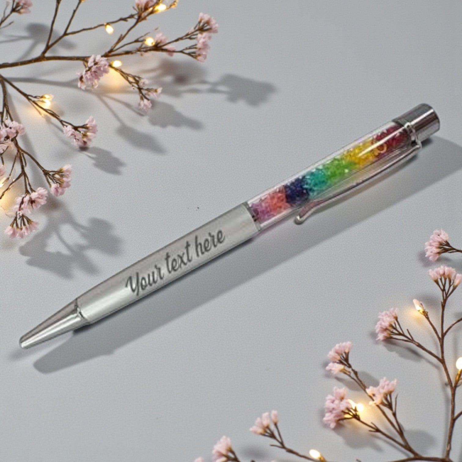 Personalized Crystal Pen - Silver Rainbow*