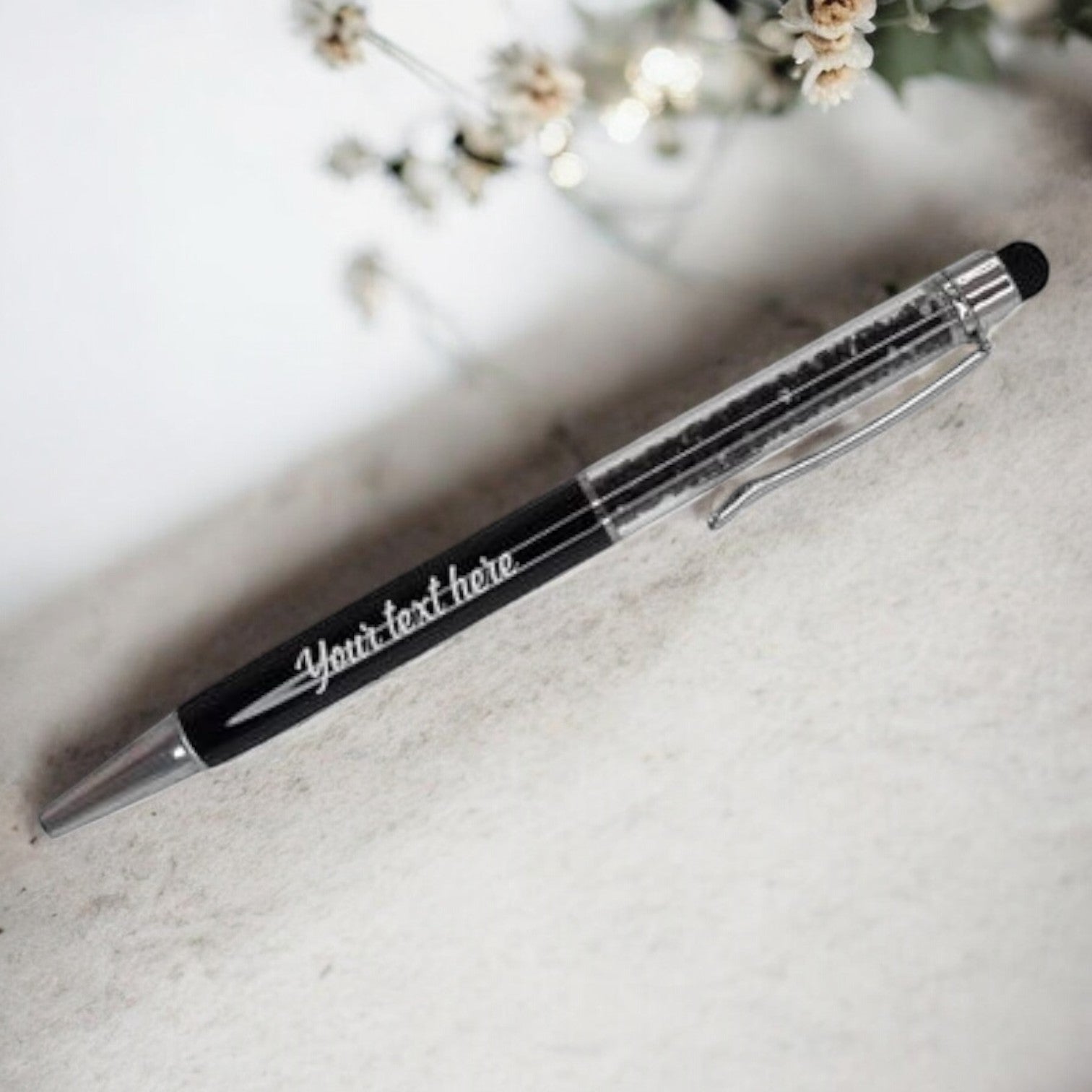 Personalized Crystal Stylus Pen - Black*