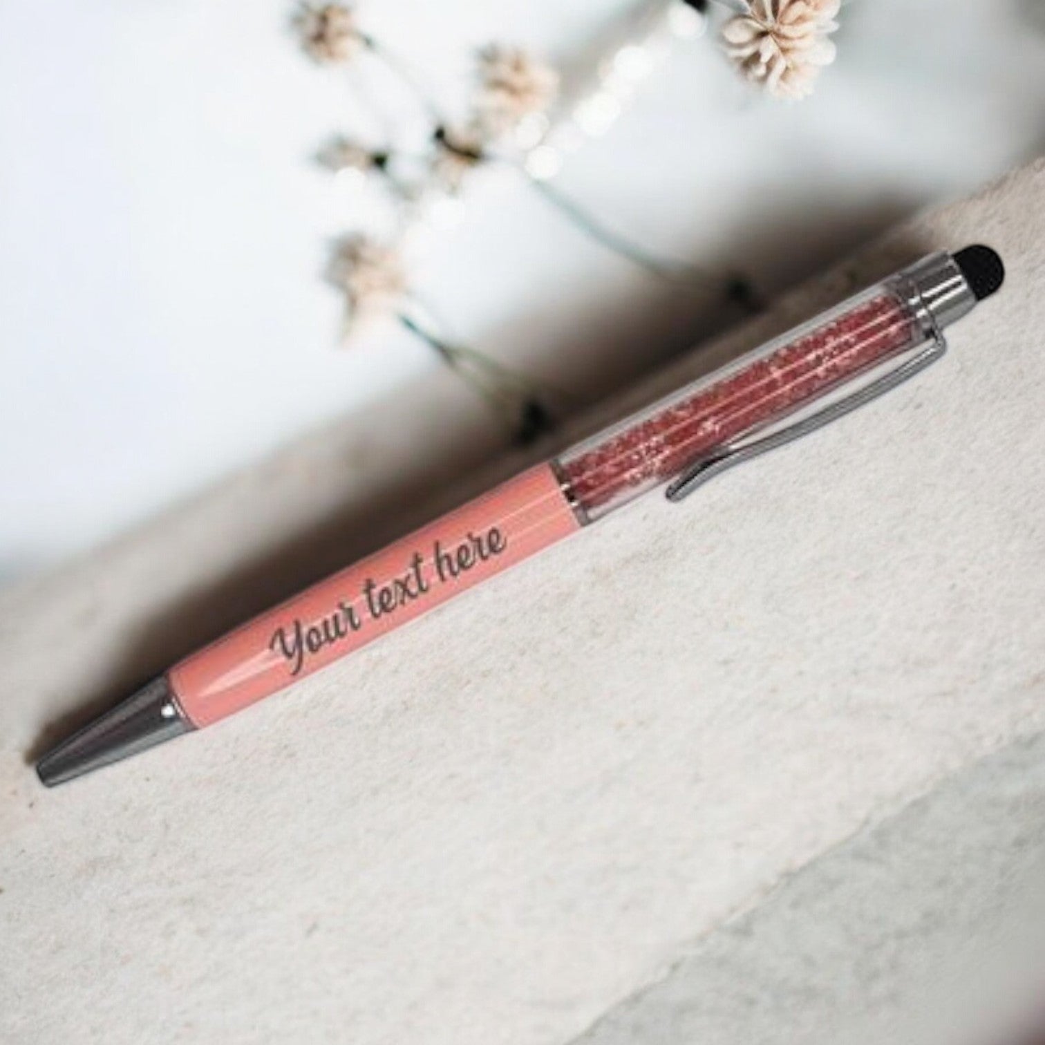 Personalized Crystal Stylus Pen - Coral*