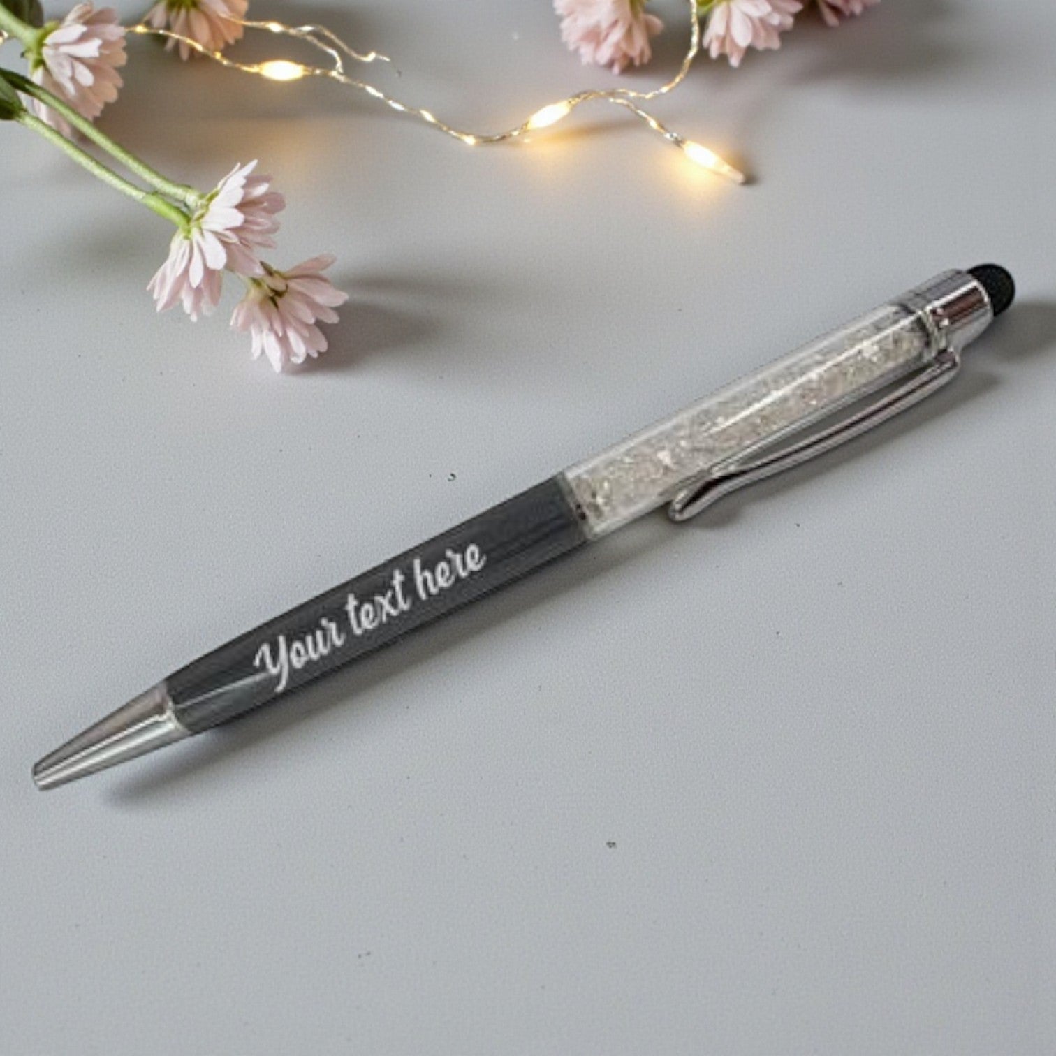 Personalized Crystal Stylus Pen - Grey*