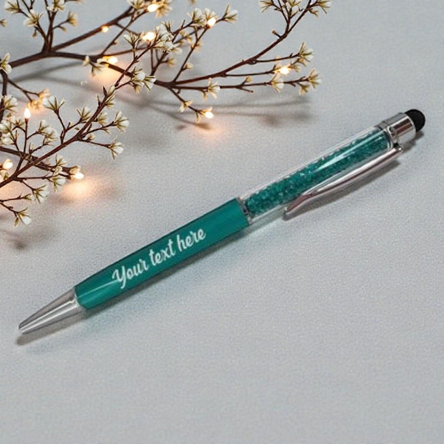 Personalized Crystal Stylus Pen - Turquoise*