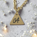 Personalized Gold Plated Small Triangle Pendant & Chain