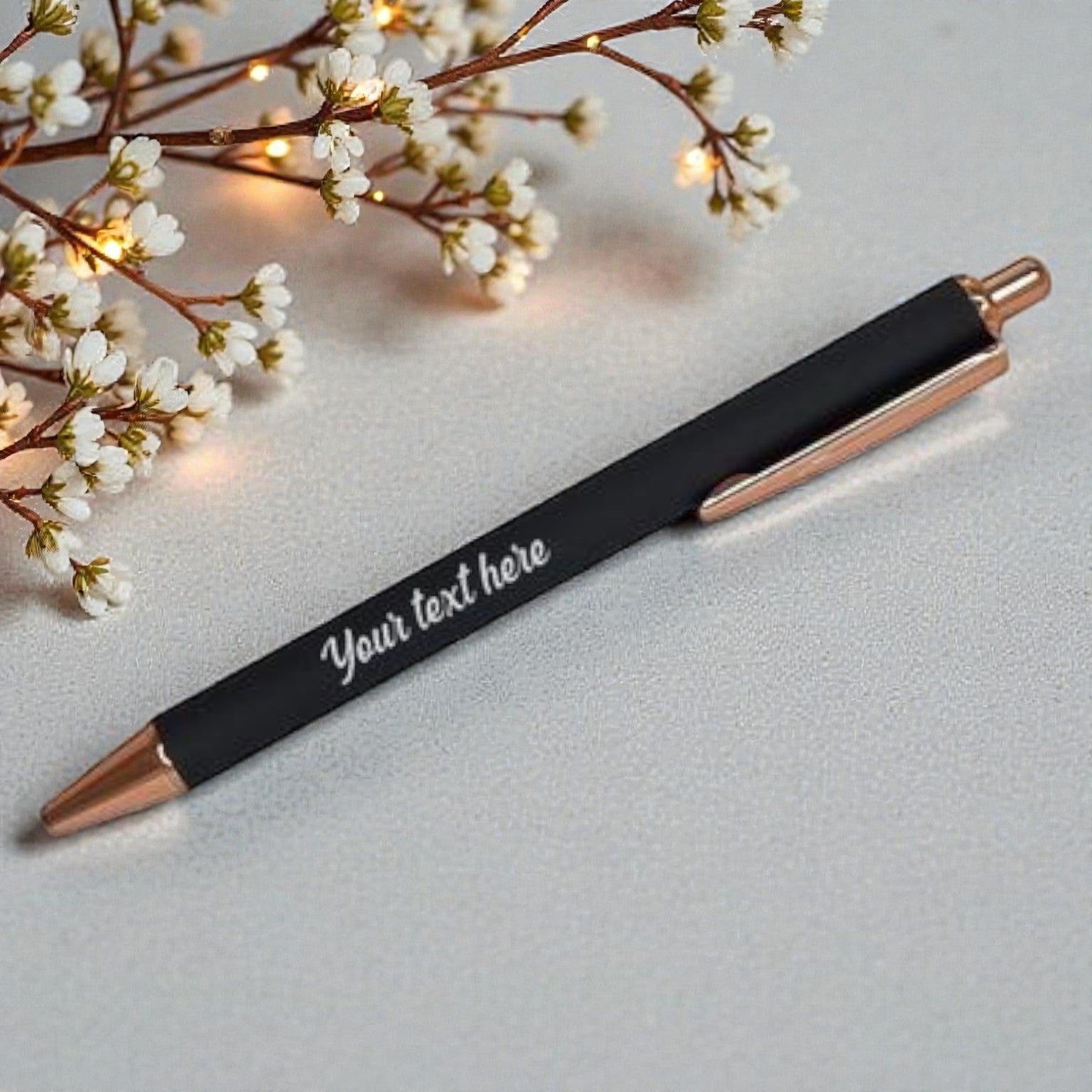 Personalized Powder Coated Pen - Black* – Charmed Jewellery