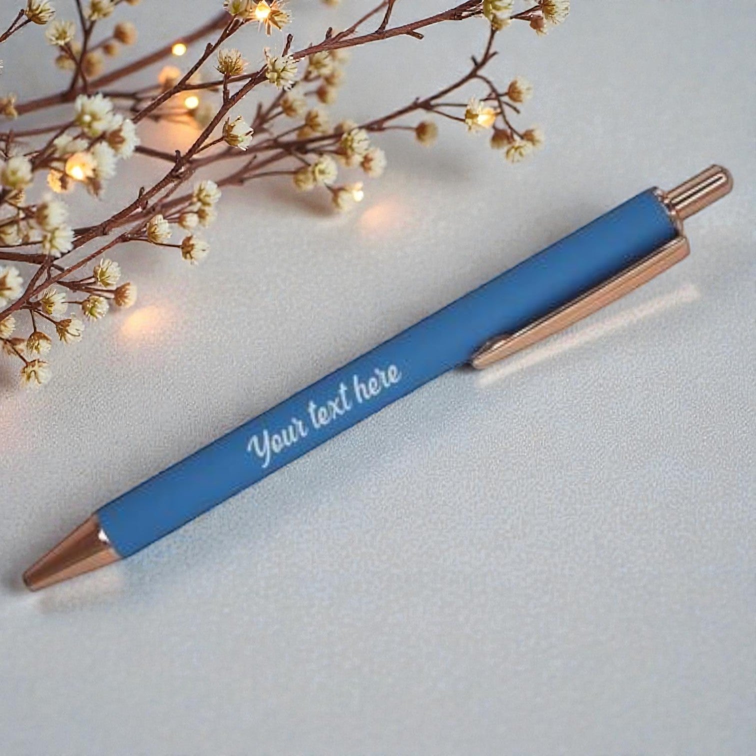 Personalized Powder Coated Pen - Blue*