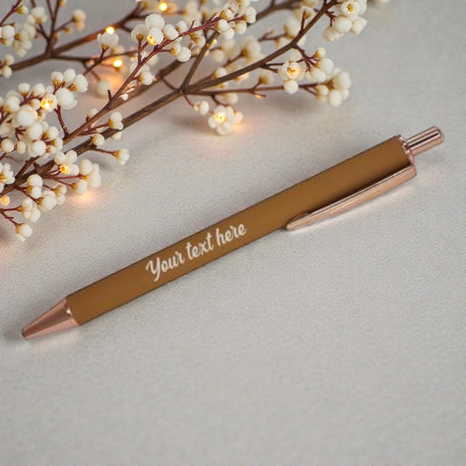 Personalized Powder Coated Pen - Mustard*