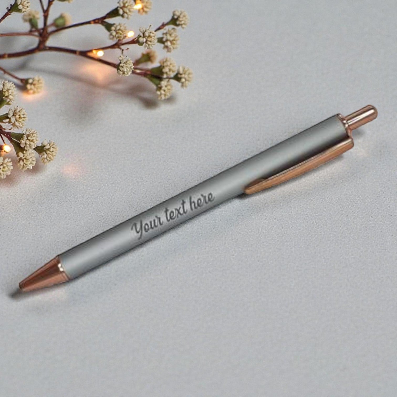 Personalized Powder Coated Pen - Silver – Charmed Jewellery