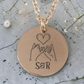 Personalized Rose Gold Plated Round Pendant and Chain