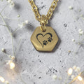 Personalized Small Gold Plated Hexagon Pendant & Chain